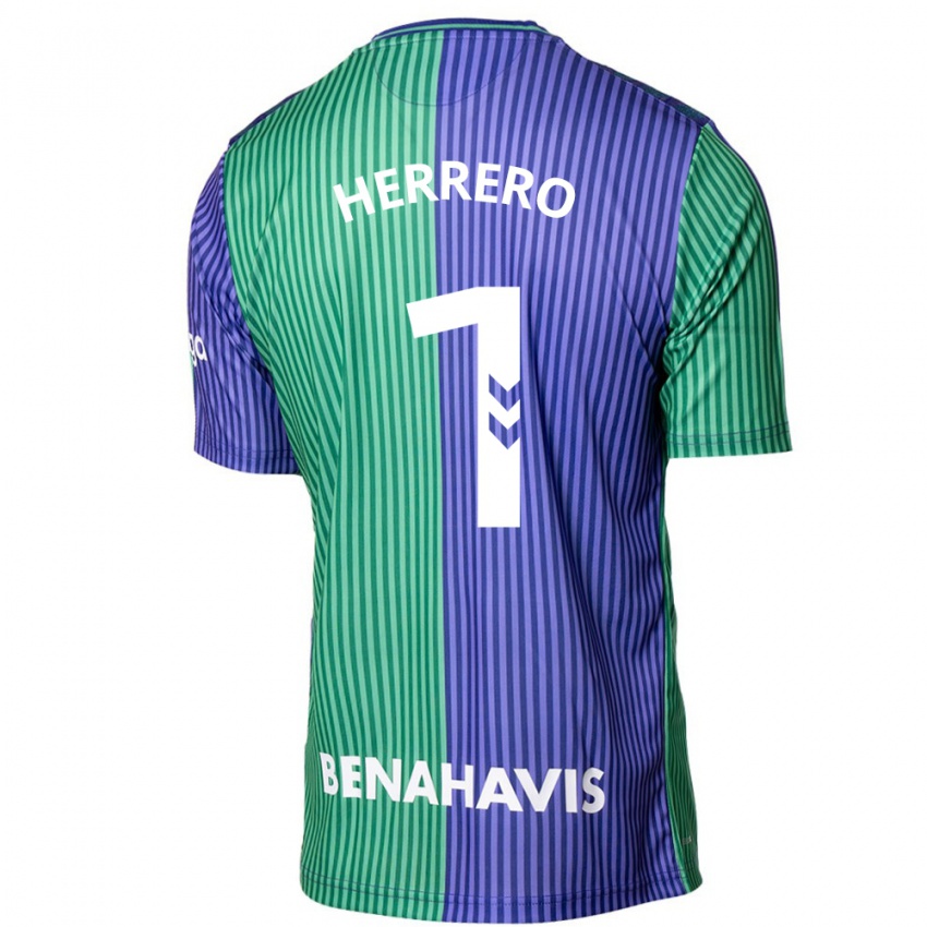 Niño Camiseta Alfonso Herrero #1 Verde Azul 2ª Equipación 2023/24 La Camisa