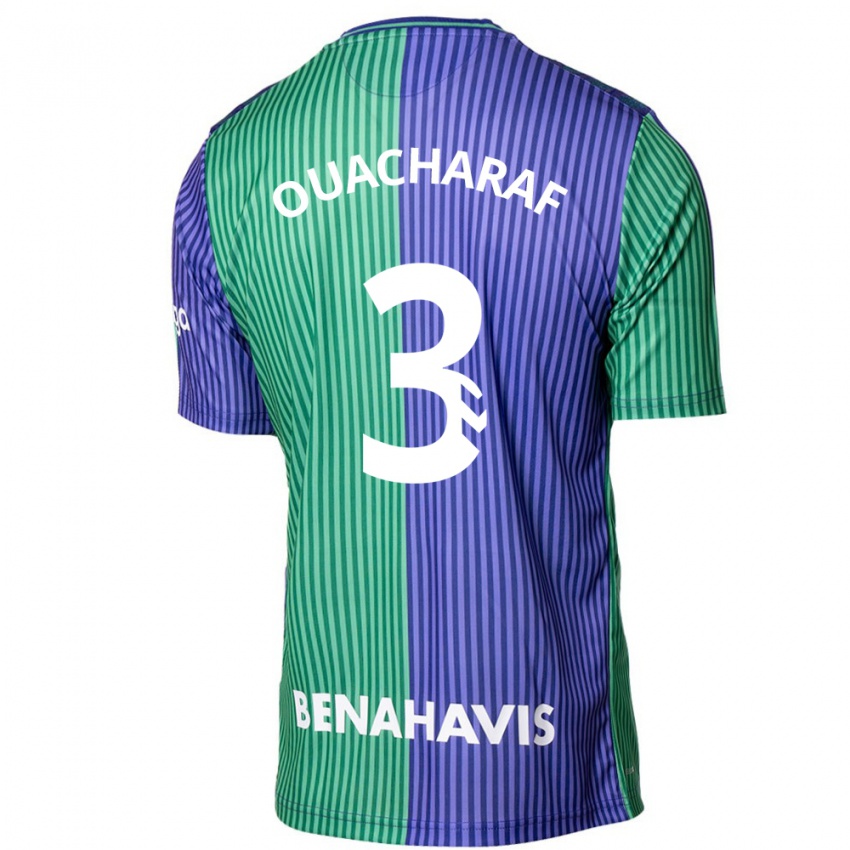 Niño Camiseta Bilal Ouacharaf #3 Verde Azul 2ª Equipación 2023/24 La Camisa