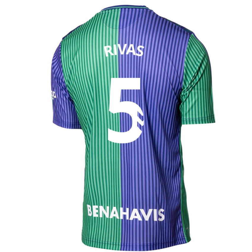 Niño Camiseta Juande Rivas #5 Verde Azul 2ª Equipación 2023/24 La Camisa