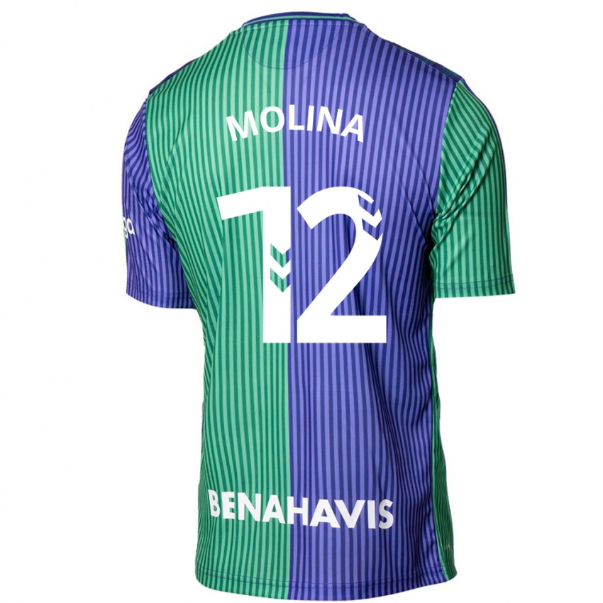 Niño Camiseta Manu Molina #12 Verde Azul 2ª Equipación 2023/24 La Camisa