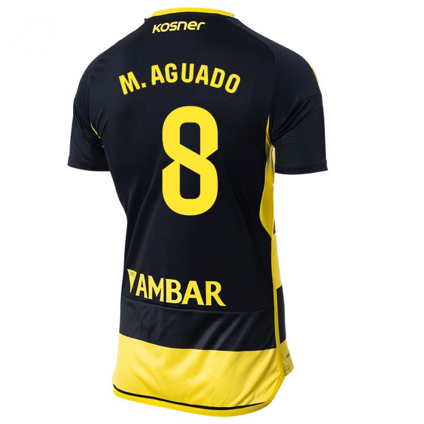 Niño Camiseta Marc Aguado #8 Negro Amarillo 2ª Equipación 2023/24 La Camisa