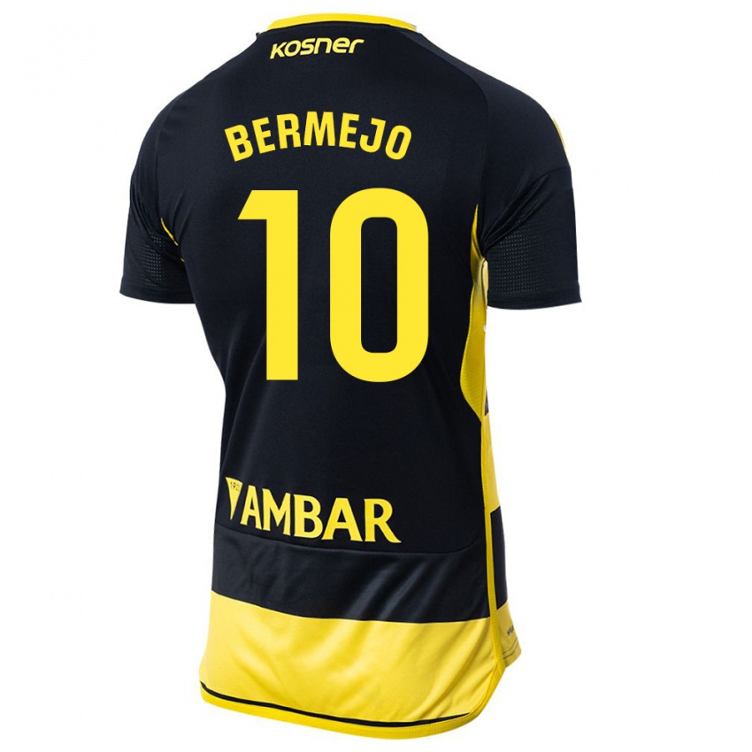 Niño Camiseta Sergio Bermejo #10 Negro Amarillo 2ª Equipación 2023/24 La Camisa