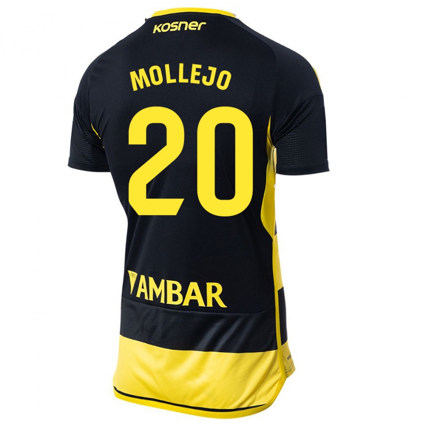 Niño Camiseta Victor Mollejo #20 Negro Amarillo 2ª Equipación 2023/24 La Camisa