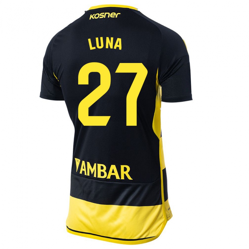 Niño Camiseta Marcos Luna #27 Negro Amarillo 2ª Equipación 2023/24 La Camisa