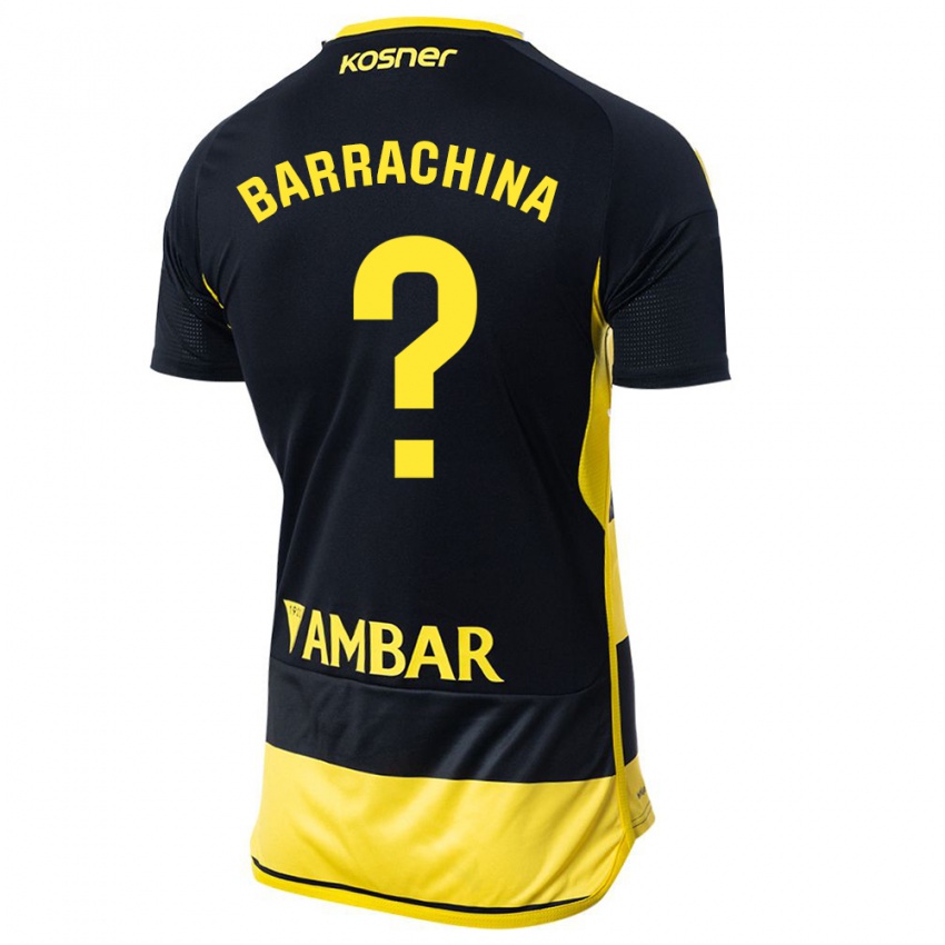 Niño Camiseta Hugo Barrachina #0 Negro Amarillo 2ª Equipación 2023/24 La Camisa