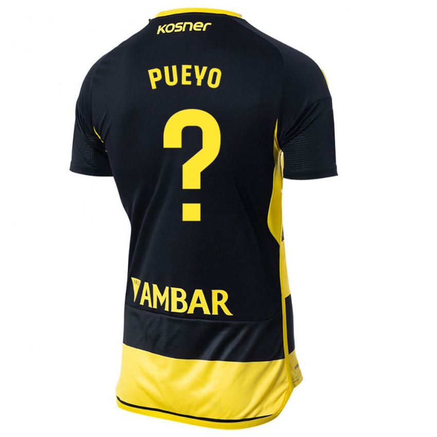 Niño Camiseta Alejandro Monserrate Pueyo #0 Negro Amarillo 2ª Equipación 2023/24 La Camisa