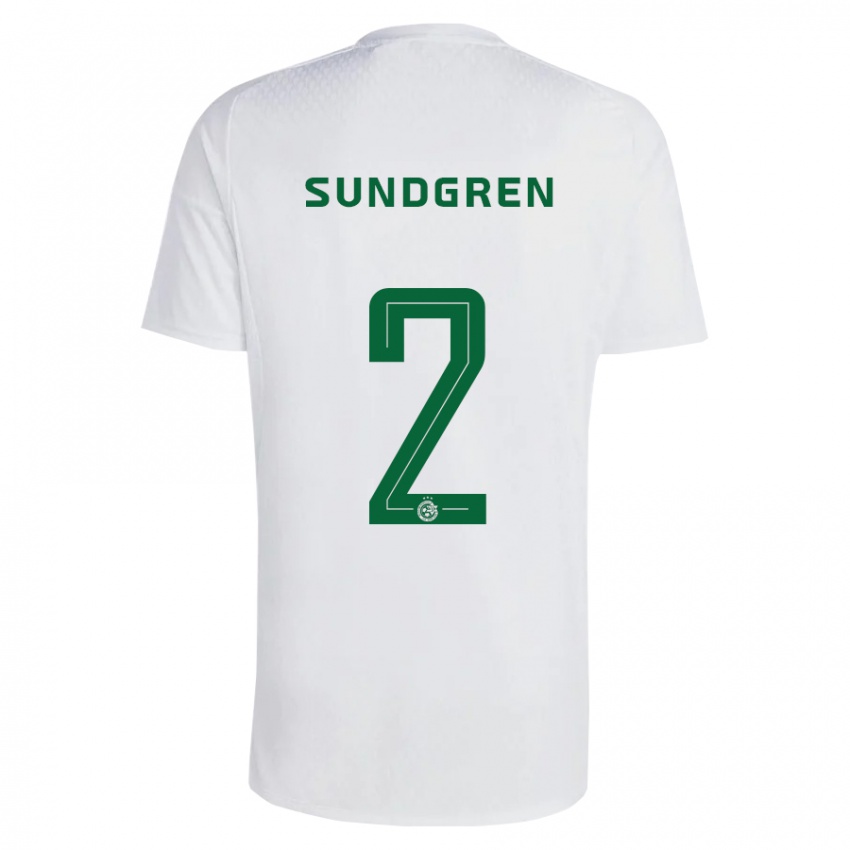 Niño Camiseta Daniel Sundgren #2 Verde Azul 2ª Equipación 2023/24 La Camisa