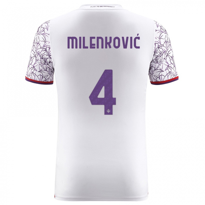 Niño Camiseta Nikola Milenković #4 Blanco 2ª Equipación 2023/24 La Camisa
