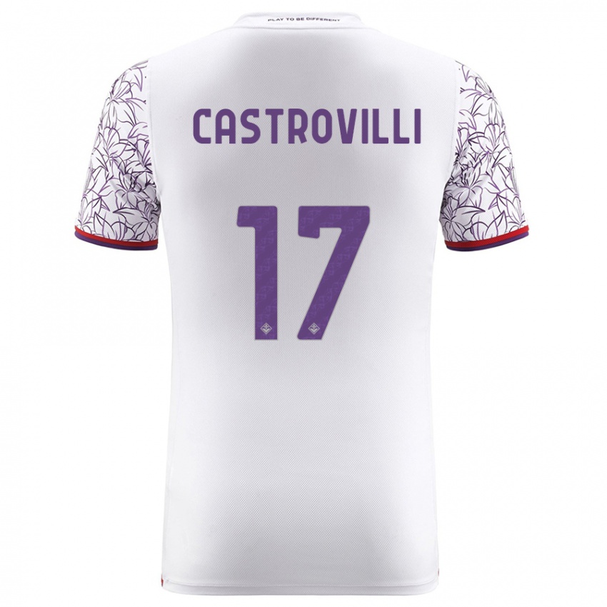 Niño Camiseta Gaetano Castrovilli #17 Blanco 2ª Equipación 2023/24 La Camisa