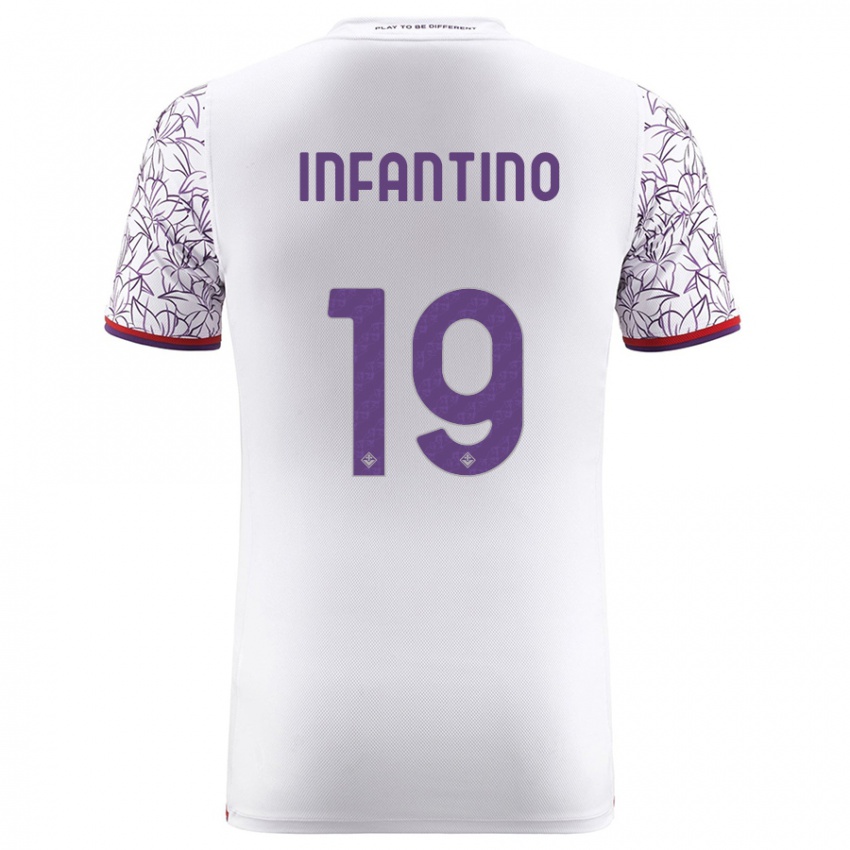 Niño Camiseta Gino Infantino #19 Blanco 2ª Equipación 2023/24 La Camisa
