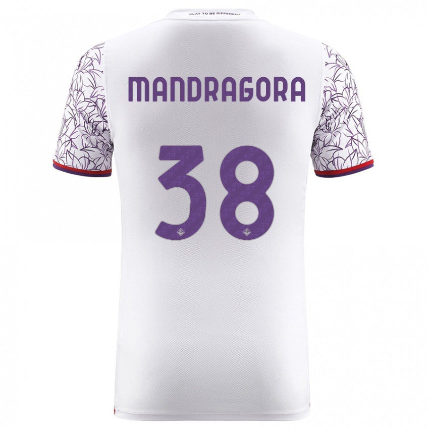 Niño Camiseta Rolando Mandragora #38 Blanco 2ª Equipación 2023/24 La Camisa