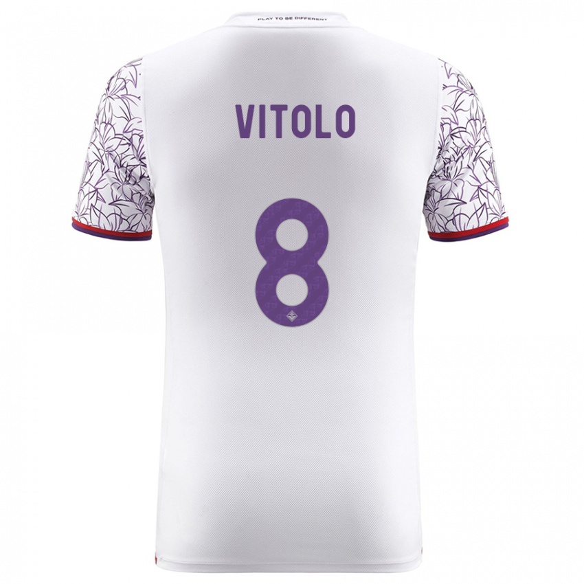 Niño Camiseta Federico Vitolo #8 Blanco 2ª Equipación 2023/24 La Camisa