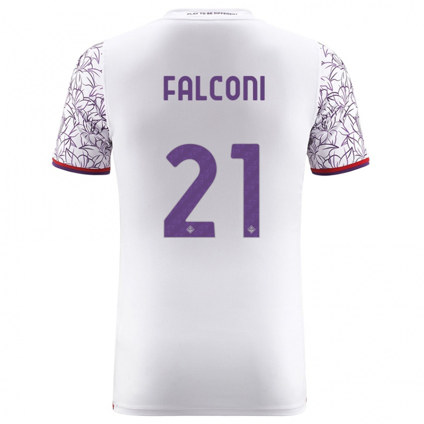 Niño Camiseta Niccolò Falconi #21 Blanco 2ª Equipación 2023/24 La Camisa
