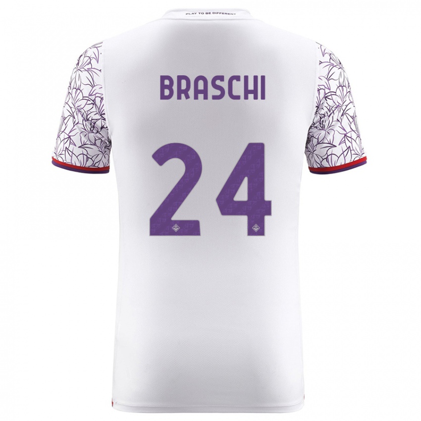 Niño Camiseta Riccardo Braschi #24 Blanco 2ª Equipación 2023/24 La Camisa