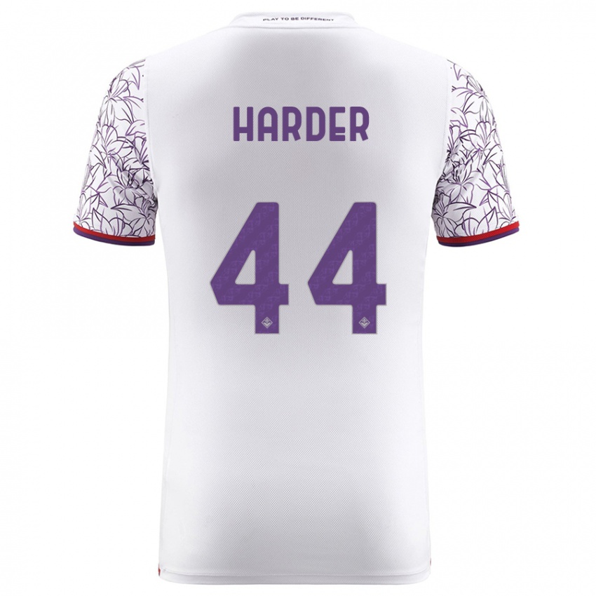 Niño Camiseta Jonas Harder #44 Blanco 2ª Equipación 2023/24 La Camisa