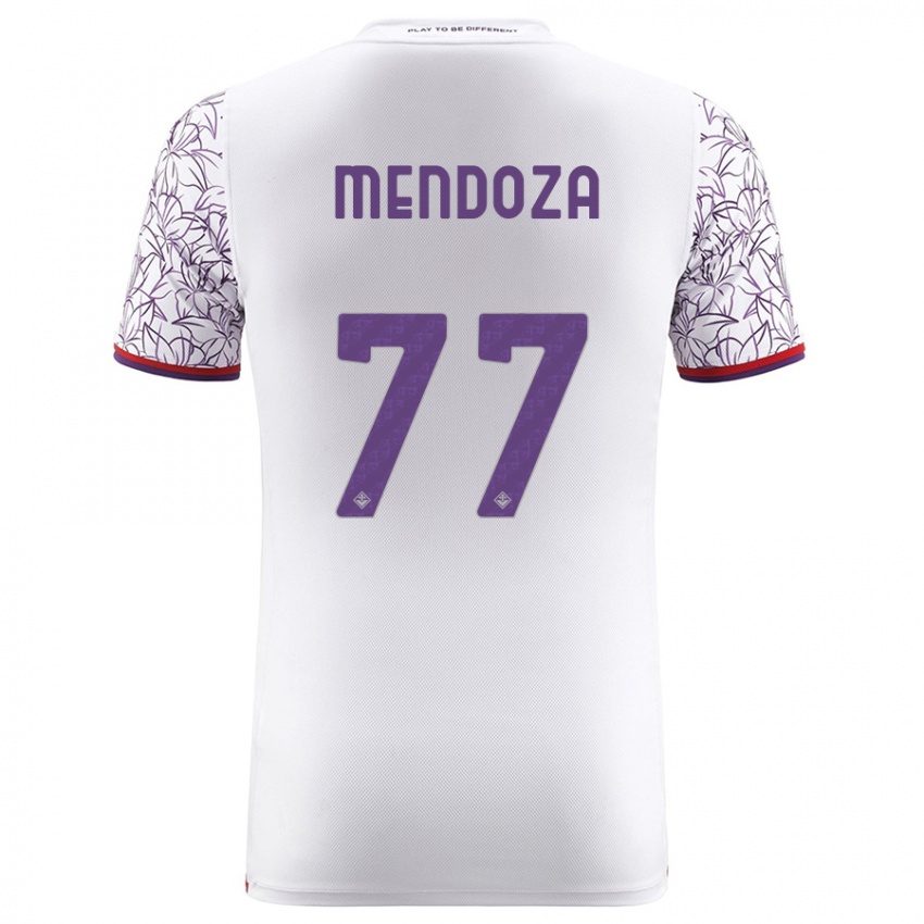 Niño Camiseta William Mendoza #77 Blanco 2ª Equipación 2023/24 La Camisa