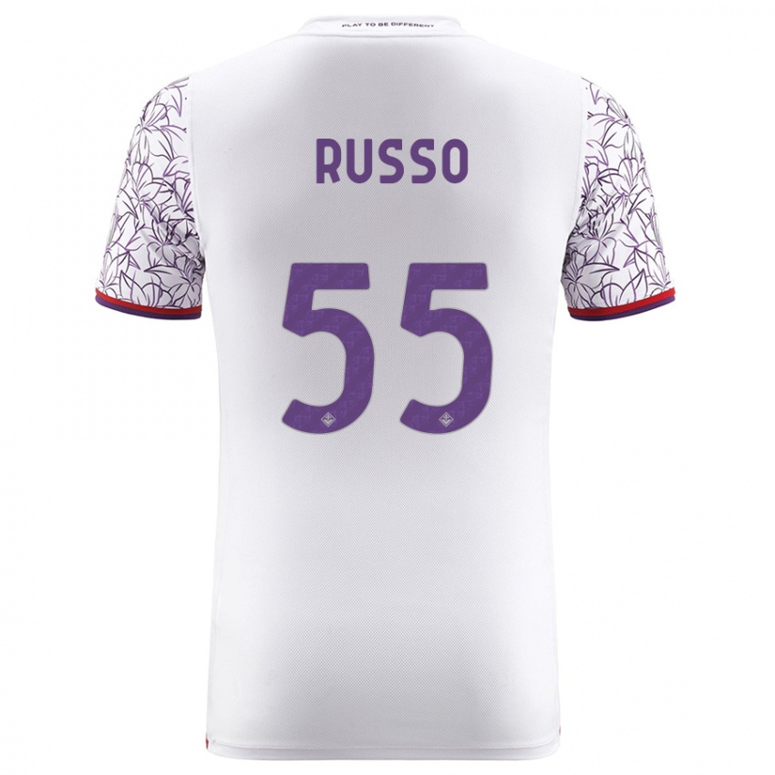 Niño Camiseta Federica Russo #55 Blanco 2ª Equipación 2023/24 La Camisa