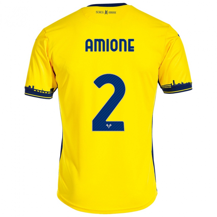 Niño Camiseta Bruno Amione #2 Amarillo 2ª Equipación 2023/24 La Camisa