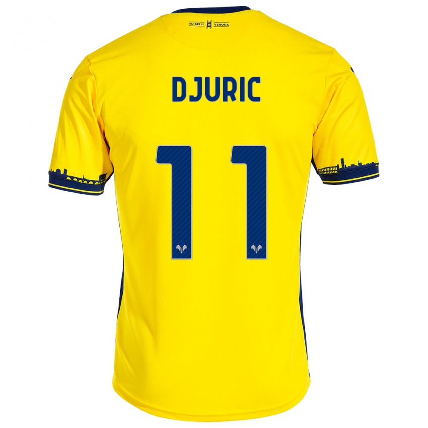Niño Camiseta Milan Djuric #11 Amarillo 2ª Equipación 2023/24 La Camisa