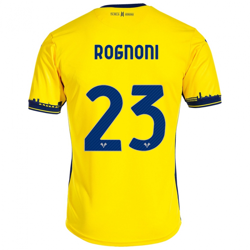 Niño Camiseta Alessia Rognoni #23 Amarillo 2ª Equipación 2023/24 La Camisa