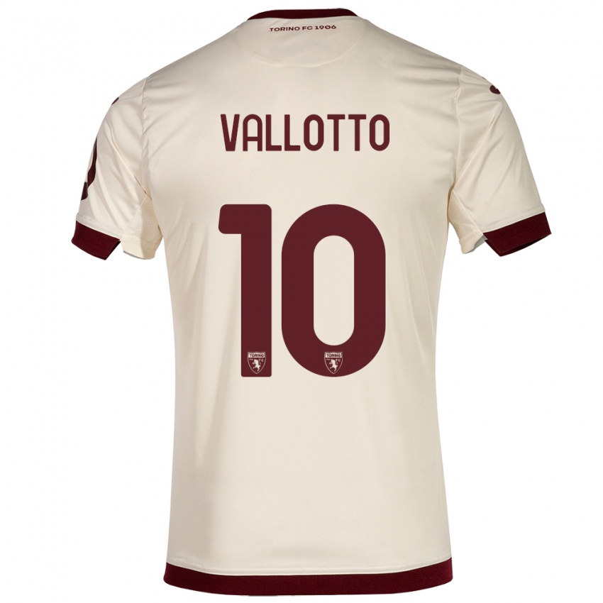 Niño Camiseta Greta Vallotto #10 Champán 2ª Equipación 2023/24 La Camisa