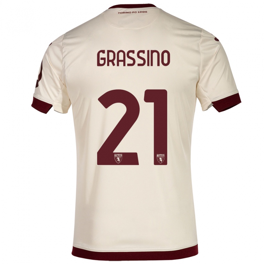 Niño Camiseta Giulia Grassino #21 Champán 2ª Equipación 2023/24 La Camisa