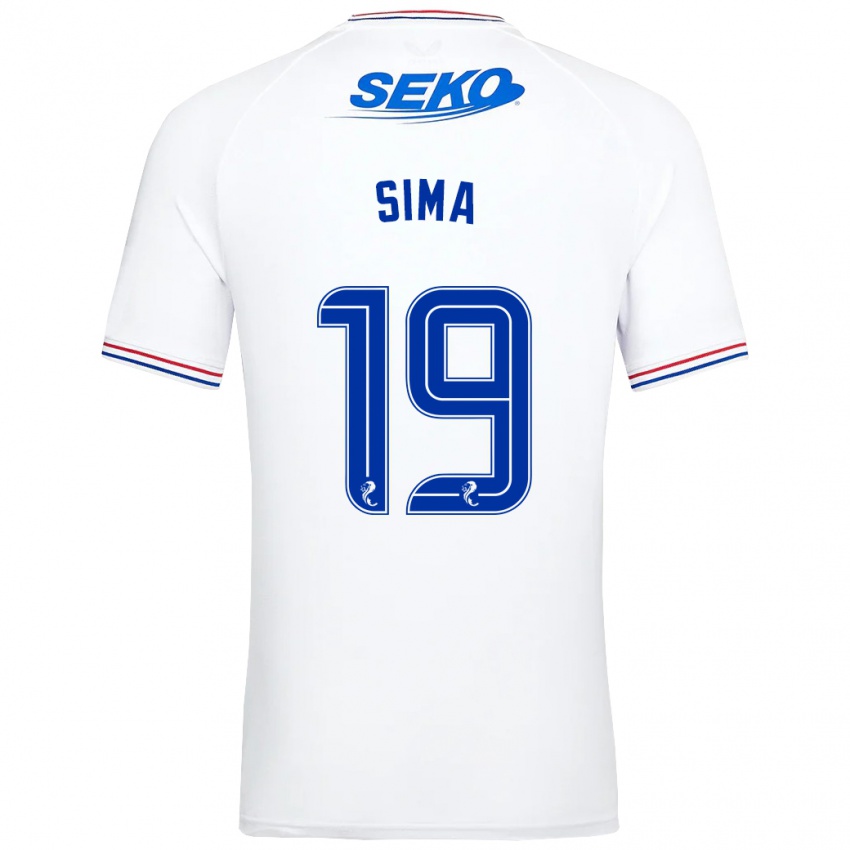 Niño Camiseta Abdallah Sima #19 Blanco 2ª Equipación 2023/24 La Camisa