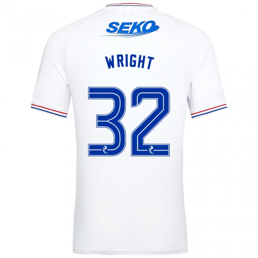 Niño Camiseta Kieran Wright #32 Blanco 2ª Equipación 2023/24 La Camisa