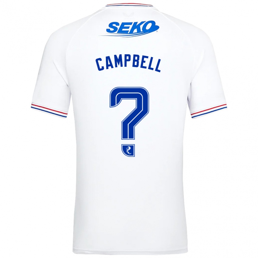 Niño Camiseta Connor Campbell #0 Blanco 2ª Equipación 2023/24 La Camisa
