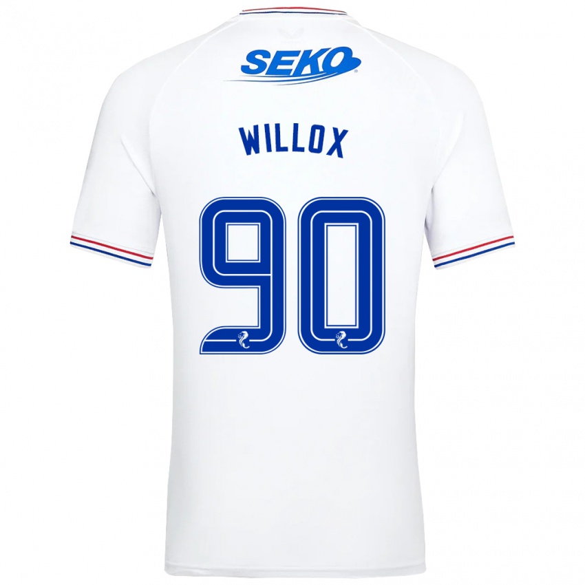 Niño Camiseta Kieron Willox #90 Blanco 2ª Equipación 2023/24 La Camisa