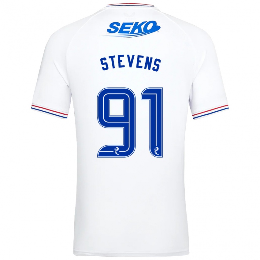 Niño Camiseta Archie Stevens #91 Blanco 2ª Equipación 2023/24 La Camisa