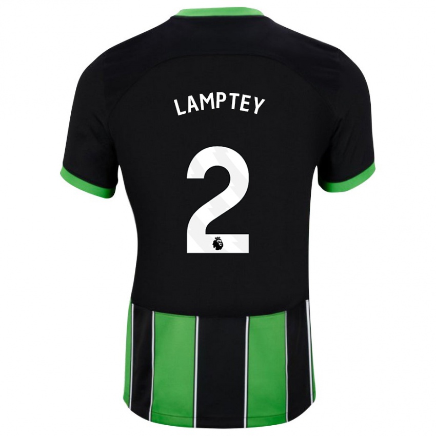 Niño Camiseta Tariq Lamptey #2 Verde Negro 2ª Equipación 2023/24 La Camisa