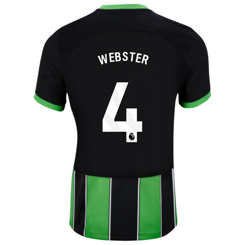 Niño Camiseta Adam Webster #4 Verde Negro 2ª Equipación 2023/24 La Camisa