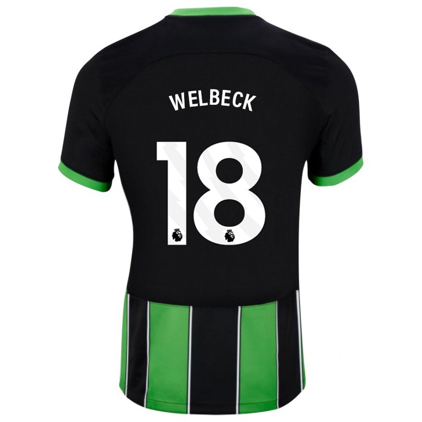 Niño Camiseta Danny Welbeck #18 Verde Negro 2ª Equipación 2023/24 La Camisa