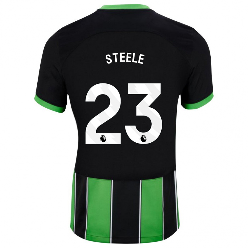 Niño Camiseta Jason Steele #23 Verde Negro 2ª Equipación 2023/24 La Camisa
