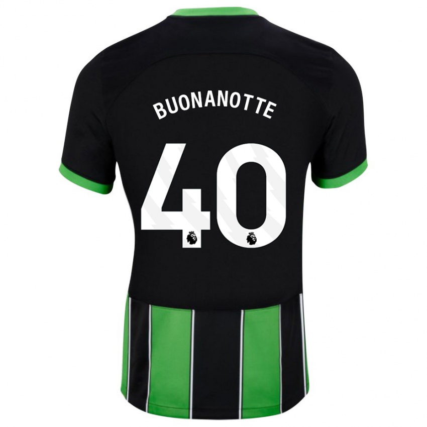 Niño Camiseta Facundo Buonanotte #40 Verde Negro 2ª Equipación 2023/24 La Camisa