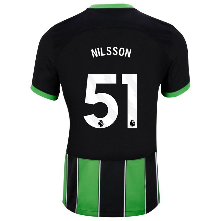 Niño Camiseta Casper Nilsson #51 Verde Negro 2ª Equipación 2023/24 La Camisa
