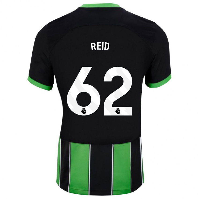 Niño Camiseta Tommy Reid #62 Verde Negro 2ª Equipación 2023/24 La Camisa