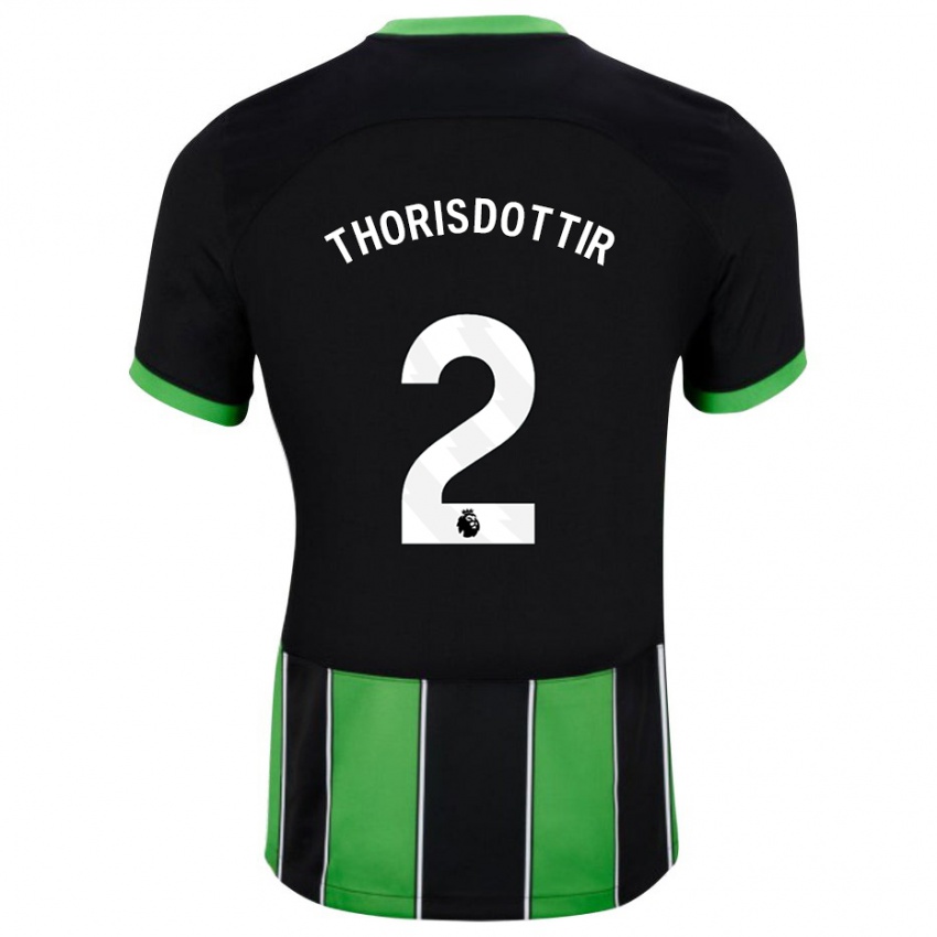 Niño Camiseta Maria Thorisdottir #2 Verde Negro 2ª Equipación 2023/24 La Camisa