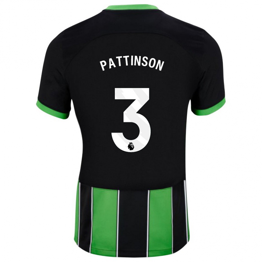 Niño Camiseta Poppy Pattinson #3 Verde Negro 2ª Equipación 2023/24 La Camisa
