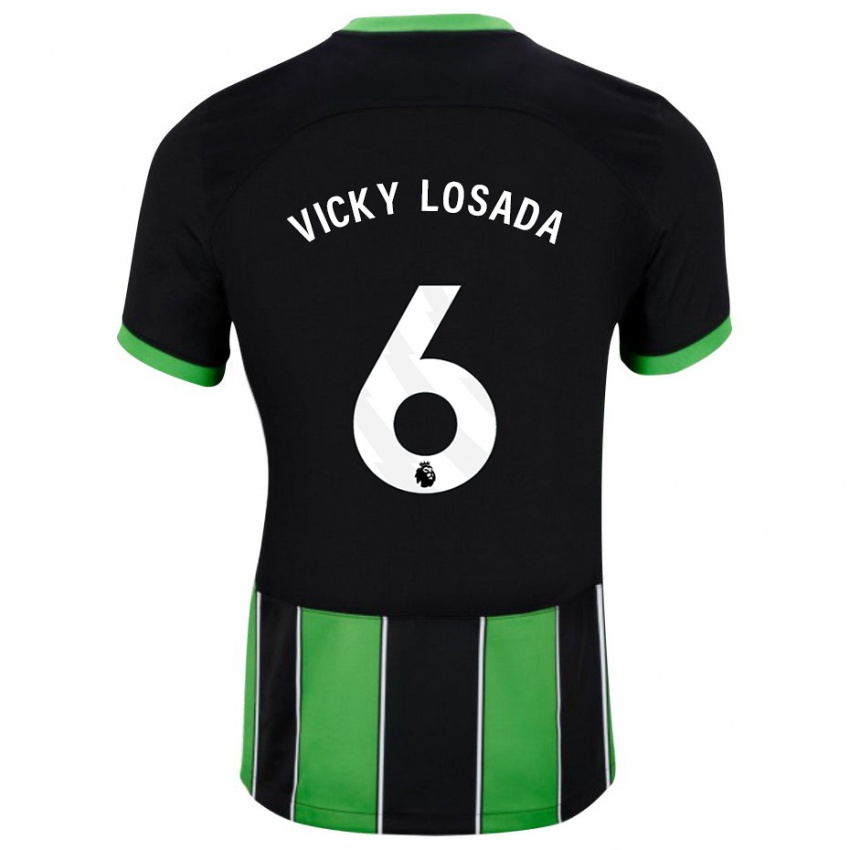 Niño Camiseta María Victoria Losada Gómez #6 Verde Negro 2ª Equipación 2023/24 La Camisa