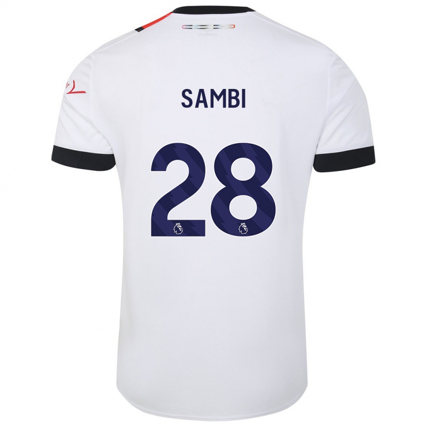 Niño Camiseta Albert Sambi Lokonga #28 Blanco 2ª Equipación 2023/24 La Camisa