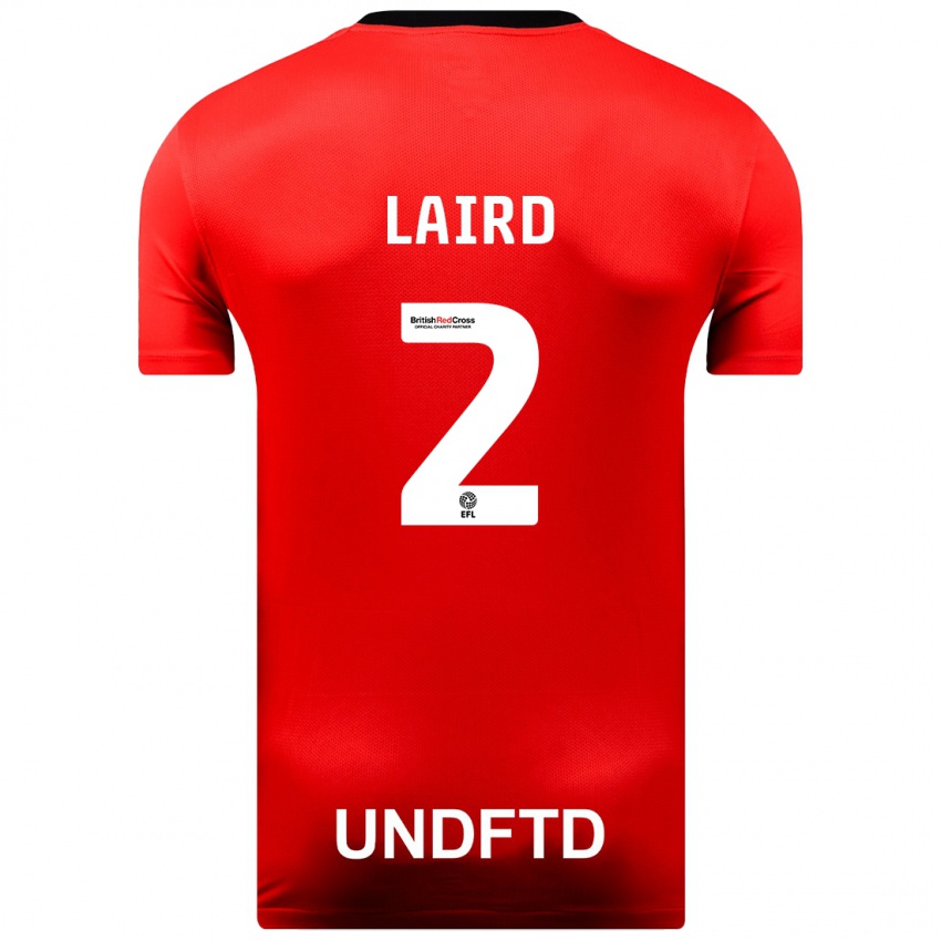 Niño Camiseta Ethan Laird #2 Rojo 2ª Equipación 2023/24 La Camisa