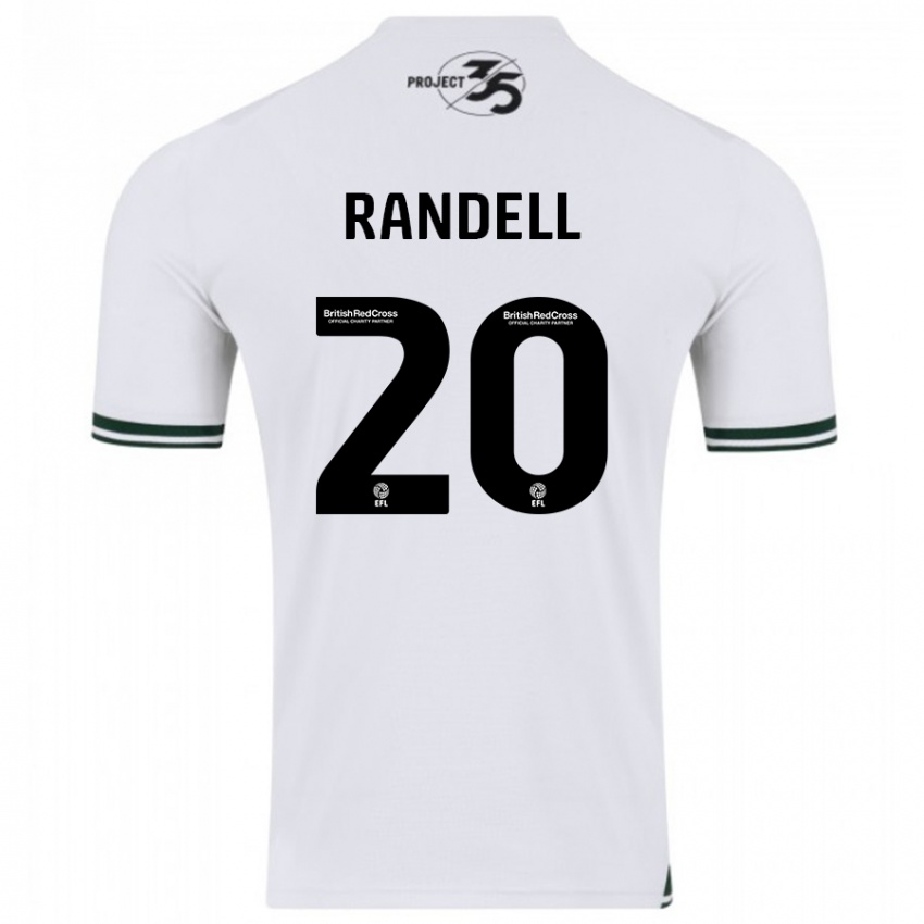 Niño Camiseta Adam Randell #20 Blanco 2ª Equipación 2023/24 La Camisa