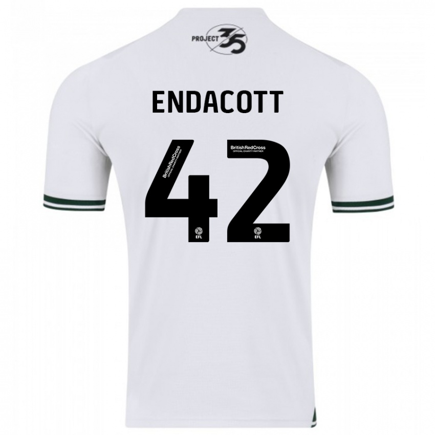 Niño Camiseta Jack Endacott #42 Blanco 2ª Equipación 2023/24 La Camisa
