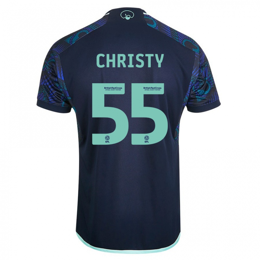 Niño Camiseta Harry Christy #55 Azul 2ª Equipación 2023/24 La Camisa