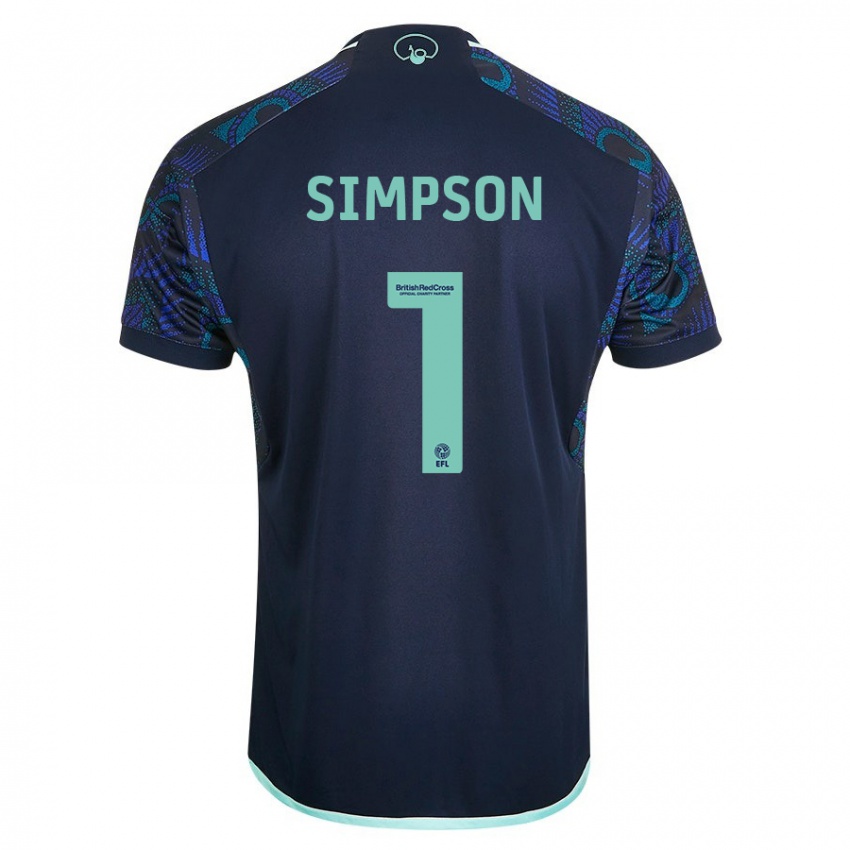 Niño Camiseta Carrie Simpson #1 Azul 2ª Equipación 2023/24 La Camisa