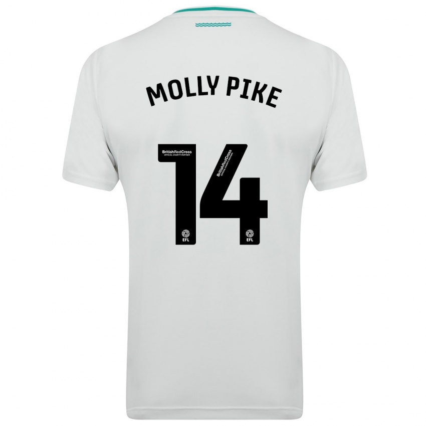 Niño Camiseta Molly Pike #14 Blanco 2ª Equipación 2023/24 La Camisa