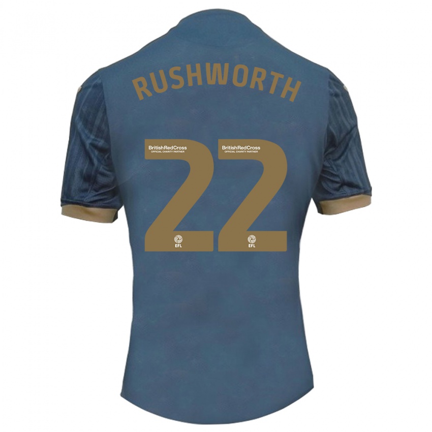 Niño Camiseta Carl Rushworth #22 Verde Azulado Oscuro 2ª Equipación 2023/24 La Camisa