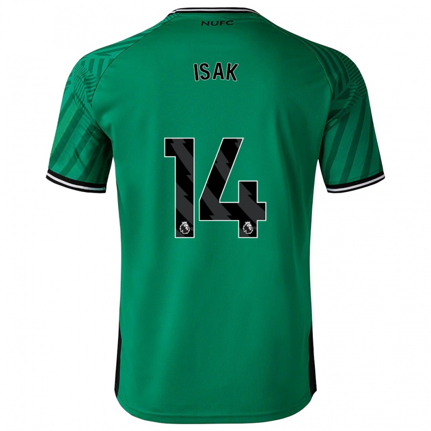 Niño Camiseta Alexander Isak #14 Verde 2ª Equipación 2023/24 La Camisa